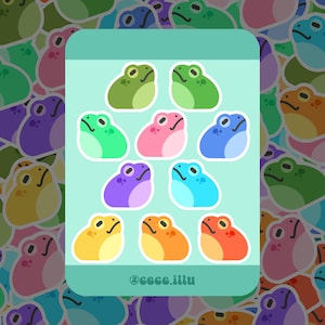 Planche de Stickers Grenouilles | 10 stickers