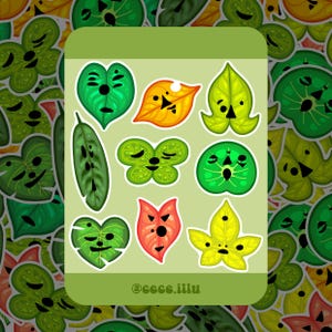Planche de Stickers Masque Feuille | 9 stickers