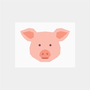 Patrón de colcha de cerdo | Descarga en PDF | Costura con papel | Granja | Cerdo | Animal