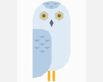 Snowy Owl Quilt Pattern | Winter Quilt Pattern | Digital PDF Download | 12x16 inches | Foundation Paper Piecing | FPP | Arctic