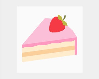 Patrón de bloque de colcha Pastel de Fresa | Descarga digital en PDF | 30 cm | Técnica de patchwork con papel | FPP
