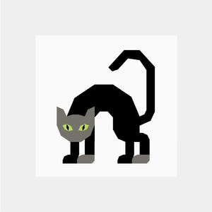 SCAREDY CAT quilt pattern | PDFDownload | Paper Piecing | Halloween | Kittens | Kitty