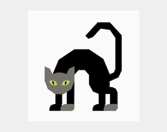 Scaredy Cat Quilt Pattern | PDFDownload | Paper Piecing | Halloween | Kittens | Kitty