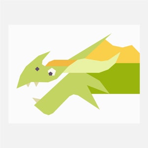 Dragon II Quilt Pattern | Dragon Quilt Pattern | Digital PDF Download | 16x12 inches | Foundation Paper Piecing | FPP