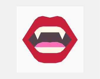 Patrón de colcha Beso de Vampiro | Patrón de colcha de Halloween | Descarga digital en PDF | 30 cm | Técnica de patchwork con papel | FPP