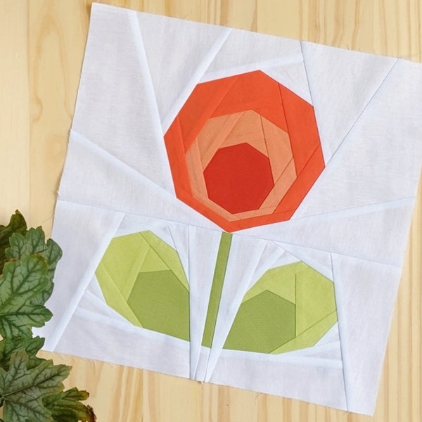 SCANDI BLUME I Quiltmuster | PDF-Download | Papier-Piecing | Frühling | Garten