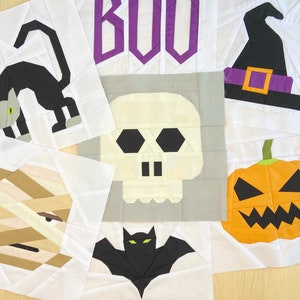 Halloween Quilt Patterns | PDF Digital Download | 12 inch | Foundation Paper Piecing | FPP