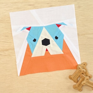 English Bulldog Quilt Pattern | Dog Quilt Pattern | PDF Digital Download | 12 inch | Foundation Paper Piecing | FPP | Puppy