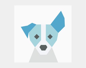 Jack Russell Terrier Quilt Block Pattern | Dog Quilt Pattern | Digital PDF Download | 12 inches | Foundation Paper Piecing | FPP | Puppy