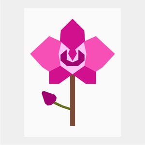Orchid Quilt Pattern | Flower Quilt Pattern | Digital PDF Download | 9x12 inches | Foundation Paper Piecing | FPP | Easter | Garden