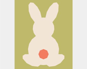 Patrón de bloque de colcha de conejito de Pascua | Patrón de colcha de Pascua | Descarga digital en PDF | 9x12 pulgadas | Técnica de patchwork con papel | FPP | Primavera