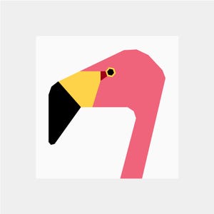 Flamingo Quilt Block Pattern | Tropical Quilt Pattern | Digital PDF Download | 12 inches | Foundation Paper Piecing | FPP | Summer