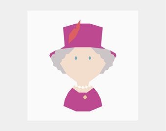 Her Majesty Elizabeth II Quilt Block Pattern | British Royal Quilt | Digital PDF Download | Foundation Paper Piecing | queen