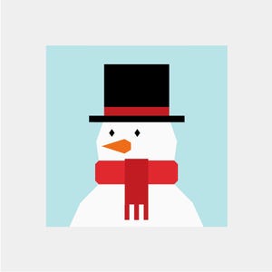 Snowman Quilt Block Pattern | Christmas Quilt Pattern | Digital PDF Download | 12 inches | Foundation Paper Piecing | FPP | Winter | Xmas