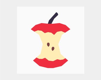 Patrón de colcha Corazón de Manzana | Patrón de colcha de otoño | Descarga digital en PDF | 30 cm | Técnica de patchwork con papel | FPP | Otoño | fruta