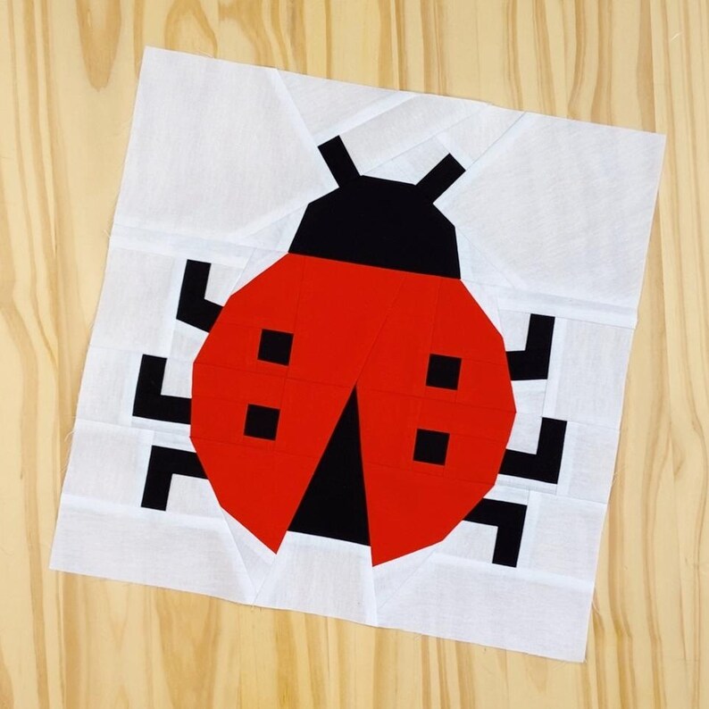Ladybug Quilt Block Pattern | Garden Quilt Pattern | Digital PDF ...