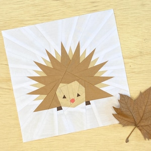 Hedgehog Quilt Pattern | Fall Quilt Pattern | PDF Digital Download | 12 inch | Foundation Paper Piecing | FPP | Autumn | woodland