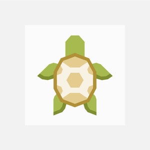 Turtle Quilt Pattern | Beach Quilt Pattern | Digital PDF Download | 12 inches | Foundation Paper Piecing | FPP | Sea | Nautical