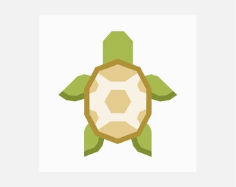 Turtle Quilt Pattern | Beach Quilt Pattern | Digital PDF Download | 12 inches | Foundation Paper Piecing | FPP | Sea | Nautical