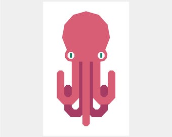 Patrón de colcha de pulpo | Patrón de colcha playera | Descarga digital en PDF | Técnica de patchwork con papel | FPP | Mar | Náutico