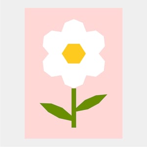Modello per blocco trapuntato a margherite | Modello trapunta a fiori | Download digitale PDF | 9x12 pollici | Piecing di carta per fondazioni | FPP | Giardino | Primavera