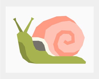 Snail Quilt Pattern | Garden Quilt Pattern | Digital PDF Download | 12x9 inch | Foundation Paper Piecing | FPP | Easter | Spring