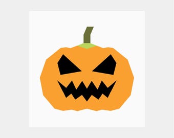 Jack O'Lantern Quilt Pattern | Halloween Quilt Pattern | Digital PDF Download | 12 inches | Foundation Paper Piecing | FPP