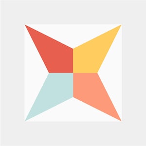 Quiltmuster „Kolibri“ | Geometrisches Quiltmuster | Digitaler PDF-Download | 6, 8, 10 Zoll | Foundation Paper Piecing (FPP)
