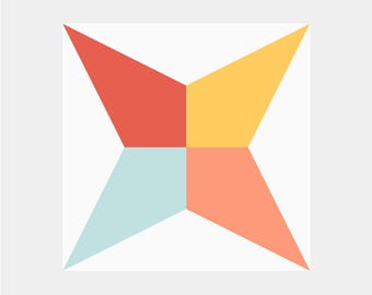Patrón de bloque de colcha Colibrí | Patrón geométrico para colcha | Descarga digital en PDF | 6, 8, 10 pulgadas | Técnica de patchwork con papel | FPP