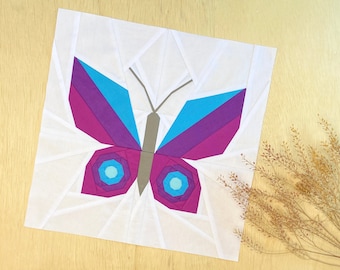 Butterfly Quilt Pattern | Butterfly Quilt Pattern | PDF Digital Download | 12 inch | Foundation Paper Piecing | FPP | Garden | Spring