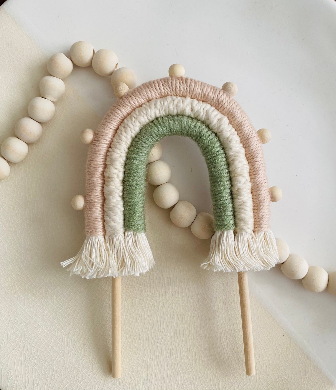 Boho Rainbow Cake Topper Macrame Birthday Birthday Cake Etsy