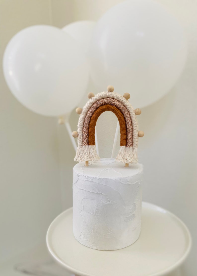 Boho Macrame Rainbow Cake Topper Birthday Cake Birthday Etsy