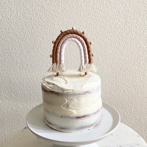 Boho Rainbow Cake Topper, Macrame, Birthday, Birthday Cake Topper