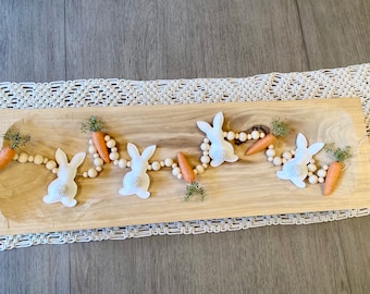 Easter Garland, Bunny Carrot Garland Spring Decor Adjustable (XL Size) Rabbit Garland