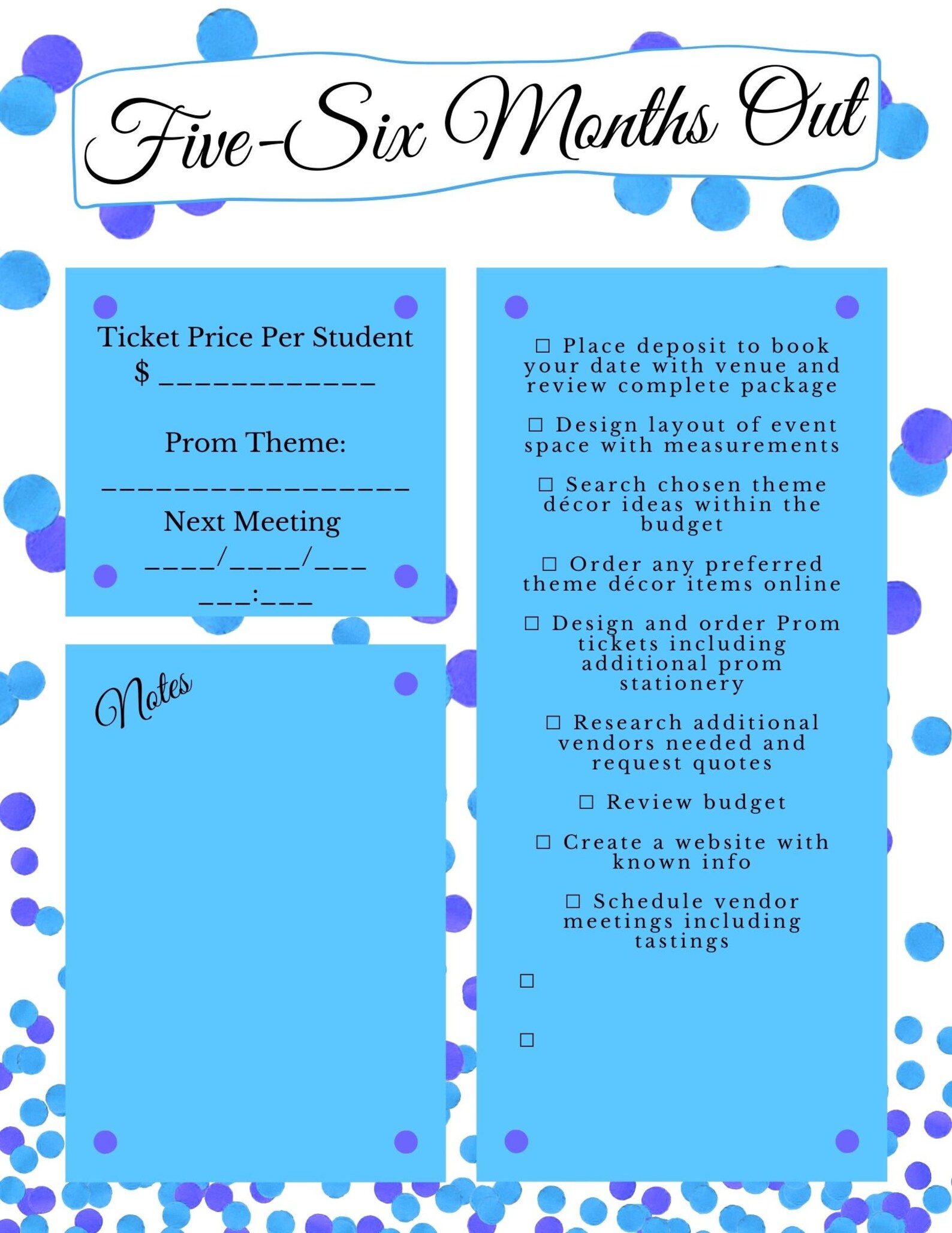Prom Planner Printable Prom Checklist Detailed Prom Guide Etsy