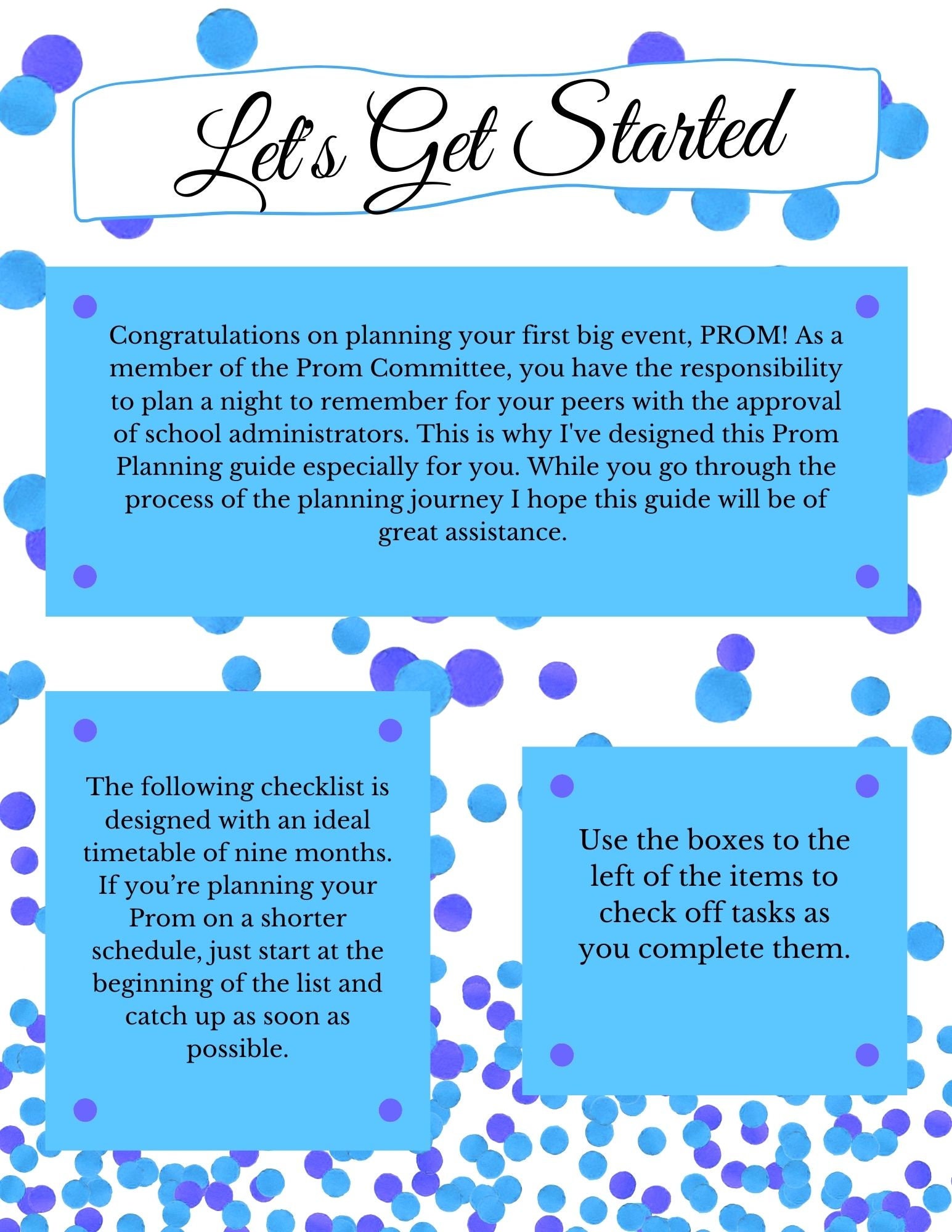 Prom Planner Printable Prom Checklist Detailed Prom Guide Prom Timeline