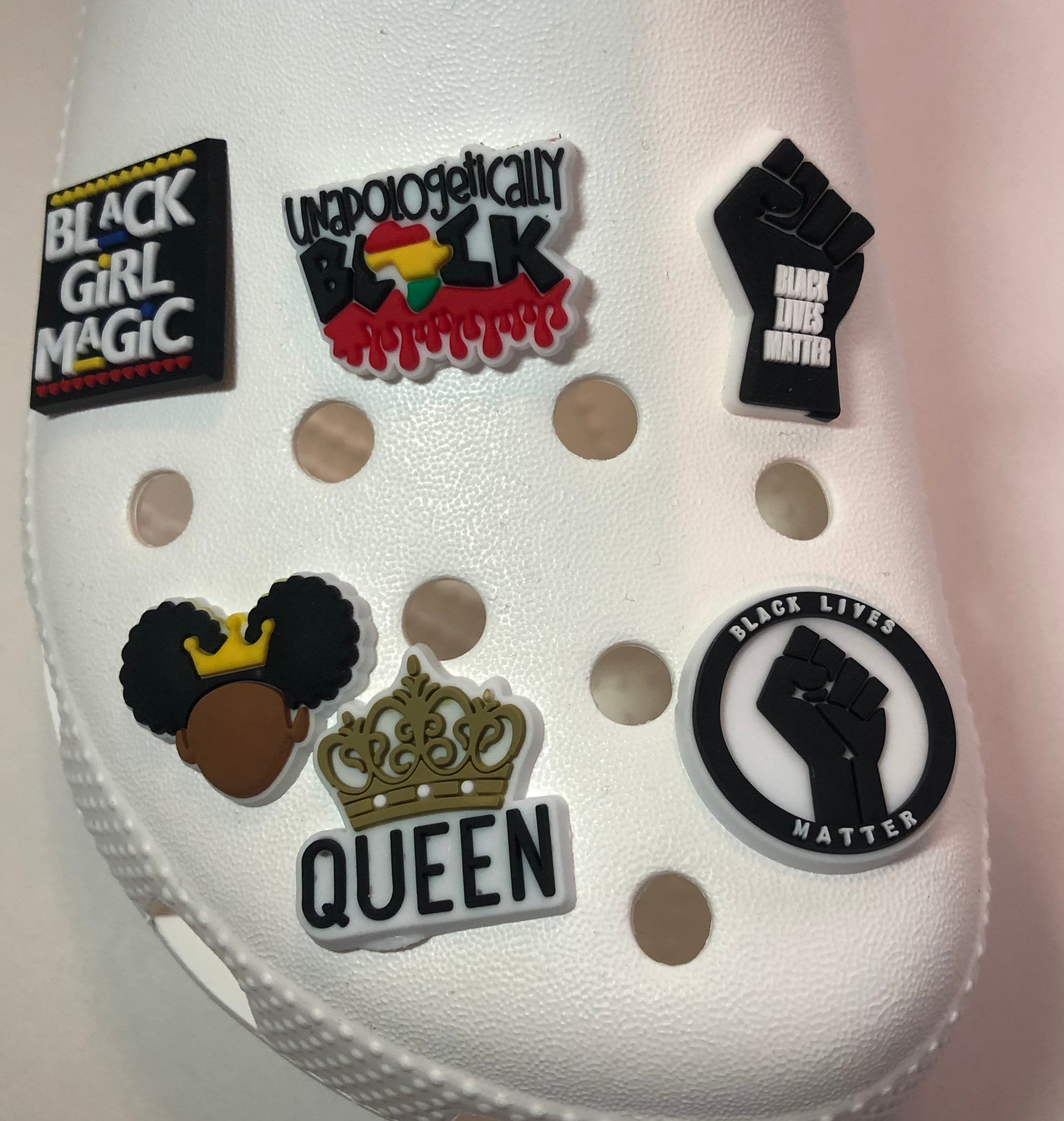 BLM/ Clog Shoe Charms/ Silicone Bracelet Charms/Purse Charms/ PVC 2D/…