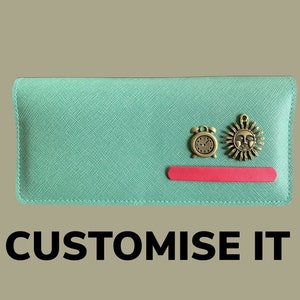 Customised Ladies wallet, purse with charms and your name EMBOSSED - Ships from Melbourne, Australia