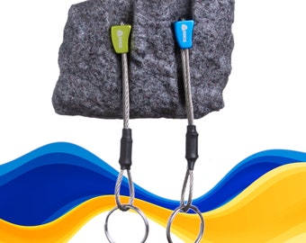 Unique Key Holder Double Crack in The Rock with Climbing nut Keychain. Key organizer include Double Crack in The Rock and Climbing Nuts.