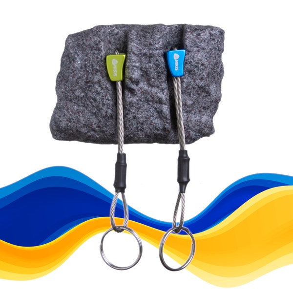 Unieke sleutelhouder Double Crack in The Rock met klimmoer sleutelhanger. Belangrijke organisatoren zijn onder meer Double Crack in The Rock en Climbing Nuts.