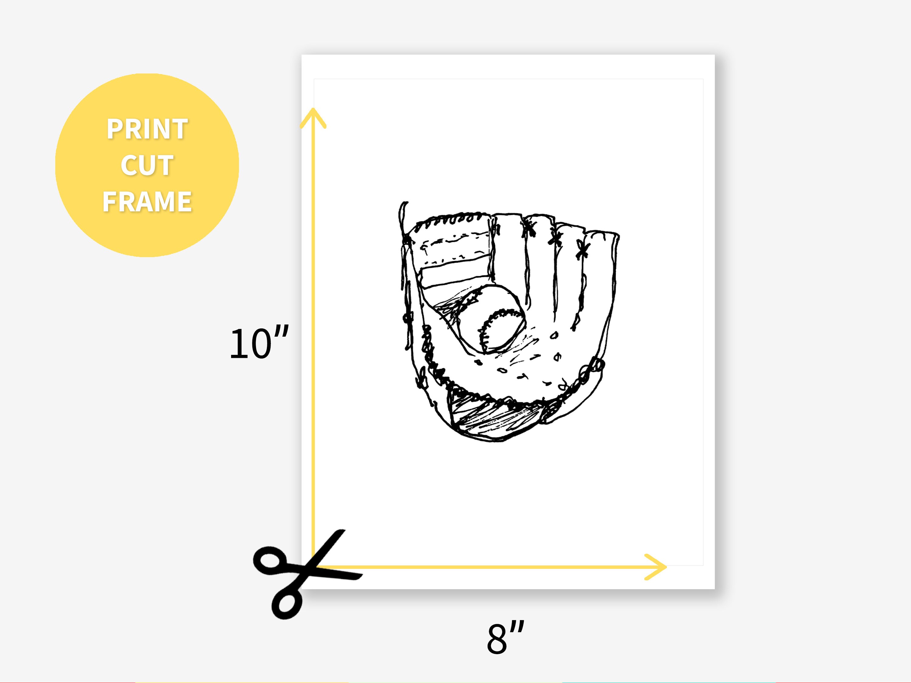 Baseball Glove Printable Wall Art, Sports Room Decor, 8 X