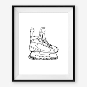 Ice Skate Hockey Printable Wall Art, Sports Room Decor, 8 x 10 inch digital file, Instant Download for Nursery, Bedroom, Office, or Man Cave
