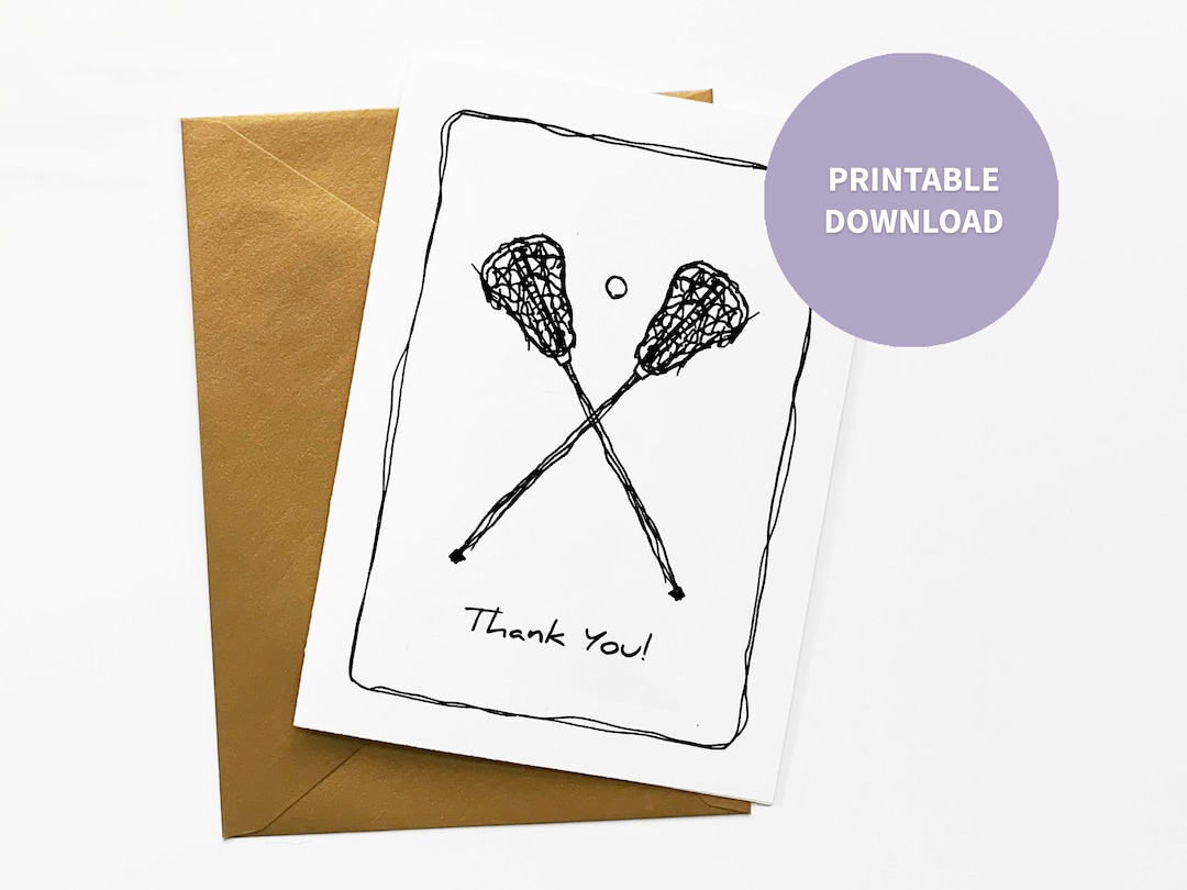 Lacrosse Printable Thank You Card for Coach, Team Parent, or Player ...