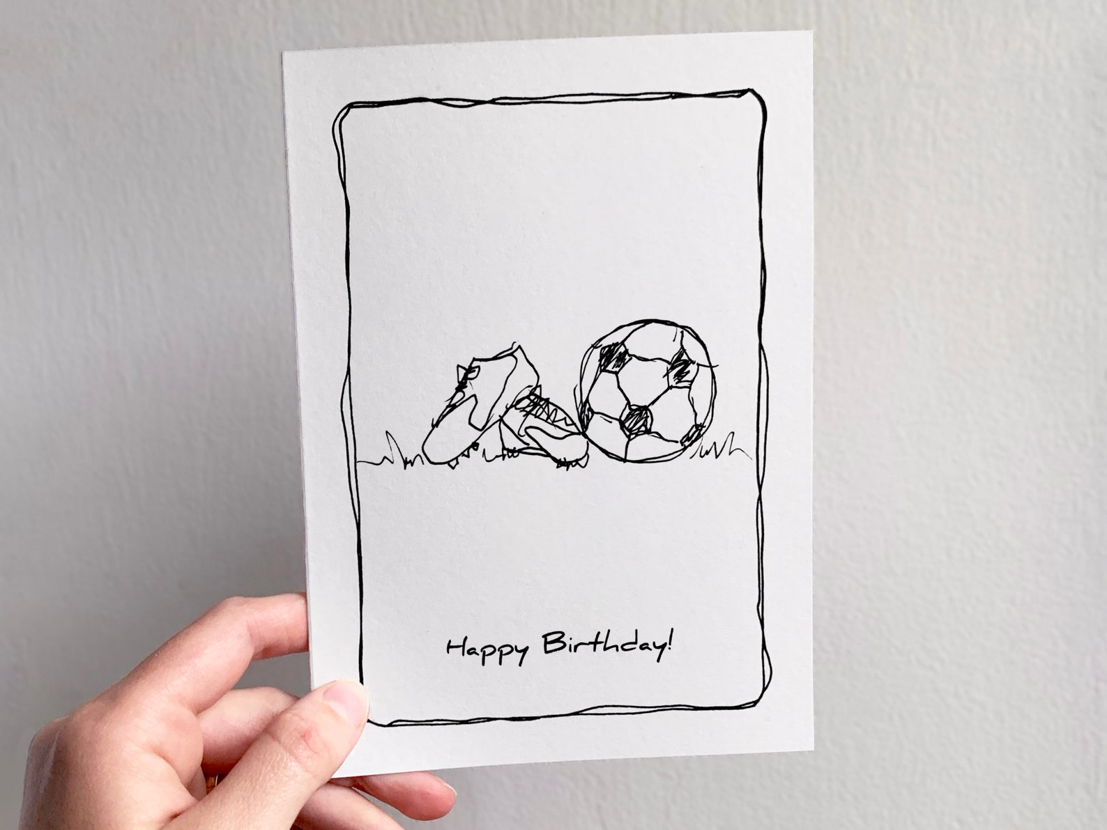 Soccer Ball Printable Birthday Card for Sporty Boy or Girl Athlete or