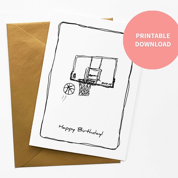 Basketball Kids Birthday Card - Etsy