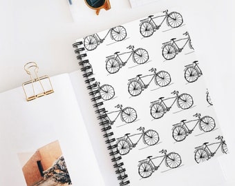 Bike Notebook, Blank Lined Spiral Notebook or Journal, Perfect Gift for Bike Lover, Adventure & Travel Lover, Teacher, or Athlete