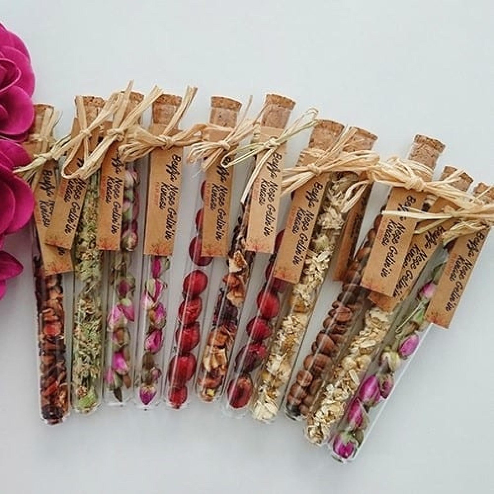 Dried Flower Petals in Glass Tube Romantic Floral Wedding Etsy