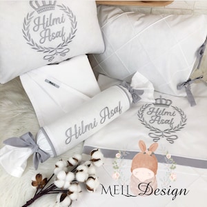 Conjunto de roupa de cama para berço | Conjunto de roupa de cama para seu bebê personalizado | Conjunto de dormir para bebê personalizado