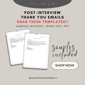 Plantilla de carta de agradecimiento / Entrevista / Complemento de plantilla de currículum / Word / PDF / Profesional