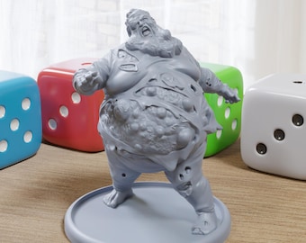 膨れ上がった巨大ゾンビ - ゾンビ終末世界ミニチュアテーブルトップゲーム（TTRPG）用3Dプリントミニフィギュア